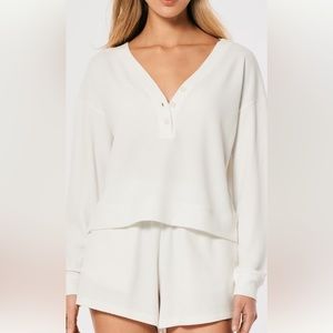 BRAND NEW WITH TAGS Gilly Hicks Hollister Waffle Knit 2 piece loungewear set